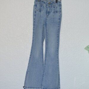 Womens SO High Rise Flare Jeans Size 0/24W (70% cotton/27%polyester/3% spandex)